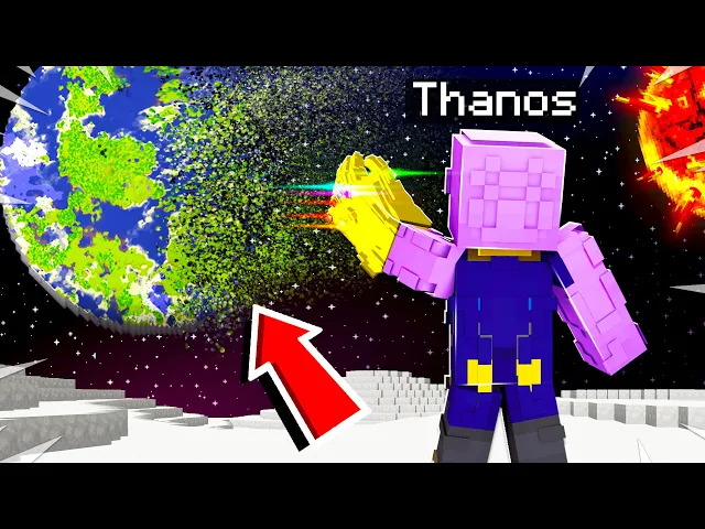 playing as thanos in space in minecraft!(infinity gauntlet